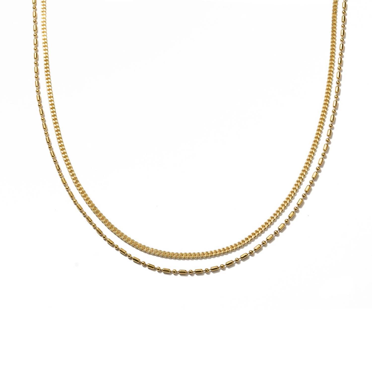 New Brenda Grands Womens Double Barrel Necklace In Gold